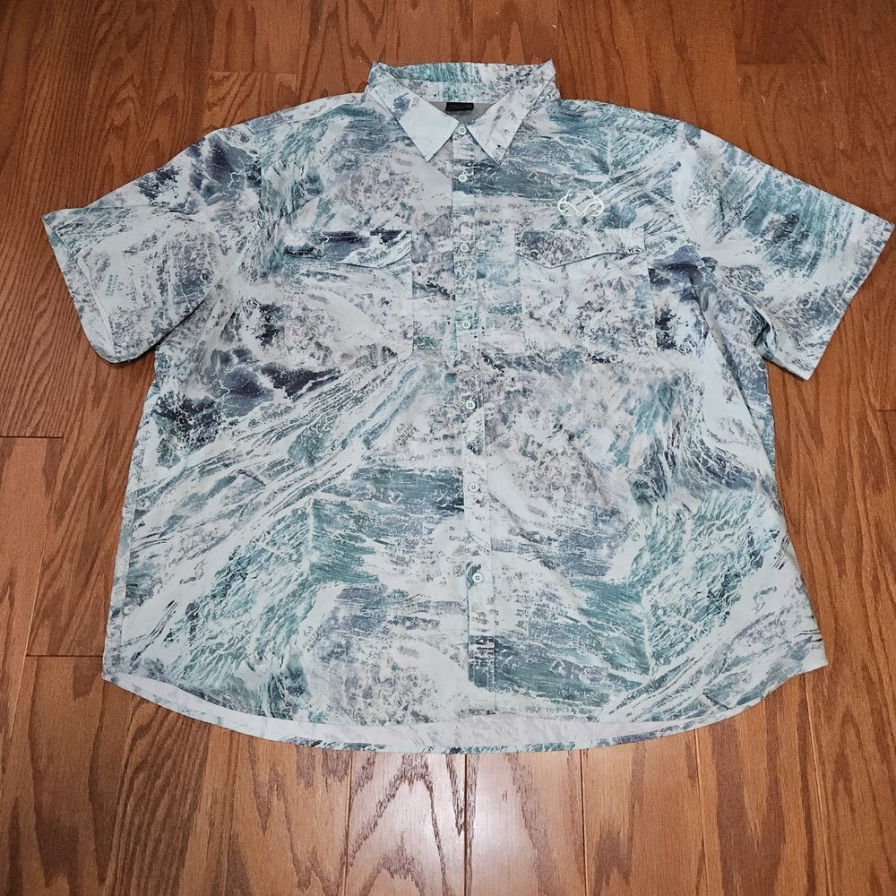 Realtree Fishing Shirt Men's Size 3XL Big & Tall Green Camo Colosseum Pro Series